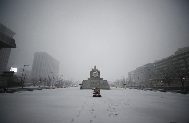 Quang cảnh tại Quảng trường Gwanghwamun ở Seoul.