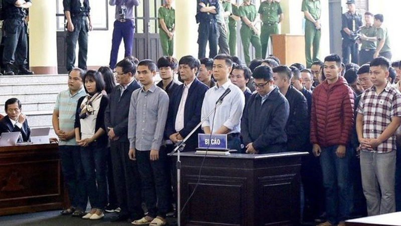 Các bị cáo tại Tòa
