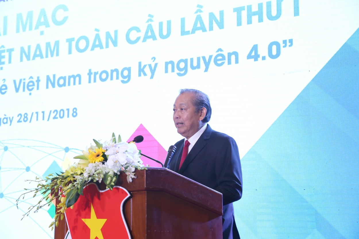 Phó Thủ tướng Thường trực Chính phủ Trương Hòa Bình phát biểu tại buổi lễ.