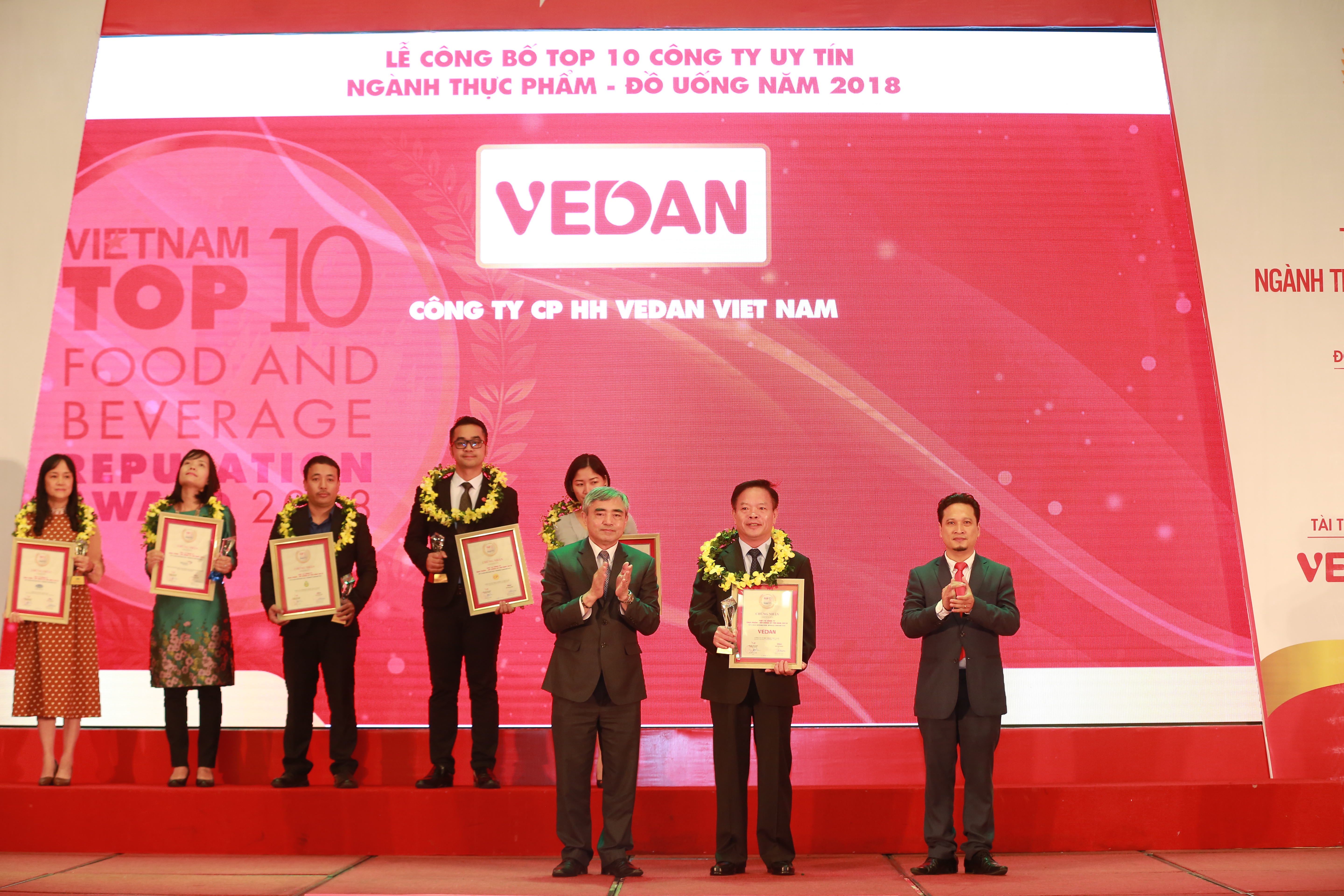 Vedan Việt Nam lọt Top 10 công ty uy tín ngành thực phẩm - đồ uống năm 2018