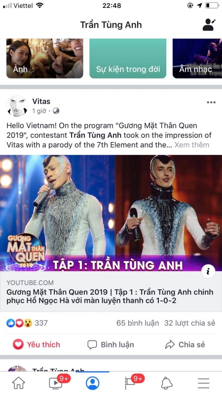 Vitas khen ngợi phần biểu diễn của Tùng Anh trong