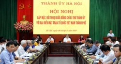 Bí thư Thành ủy Hoàng Trung Hải đối thoại với đại biểu Mặt trận Tổ quốc Việt Nam thành phố