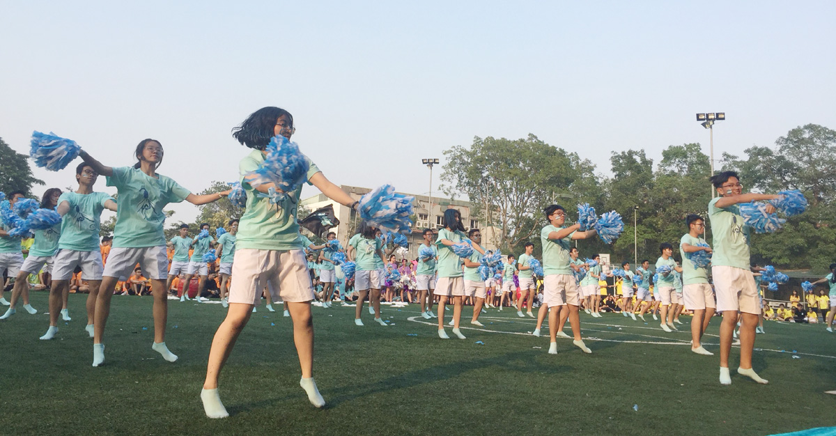 Trong khuôn khổ cuộc thi Vẻ đẹp Chu Văn An đã diễn ra cuộc thi nhảy cổ động Cheerdance