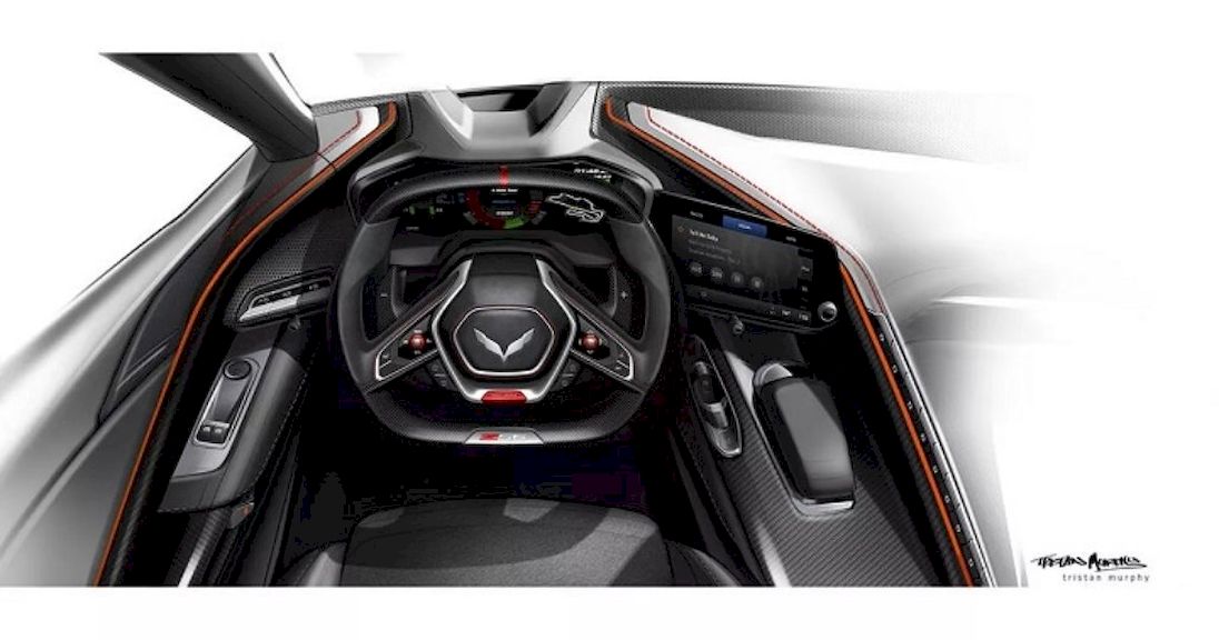 Bản thảo chính thức hé lộ thiết kế khoang lái trên C8 Corvette Z06