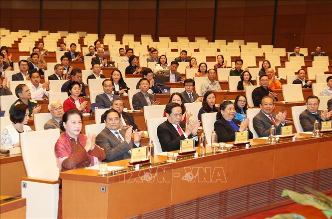 Chủ tịch Quốc hội Nguyễn Thị Kim Ngân và các đại biểu dự Hội nghị. Ảnh: TTXVN