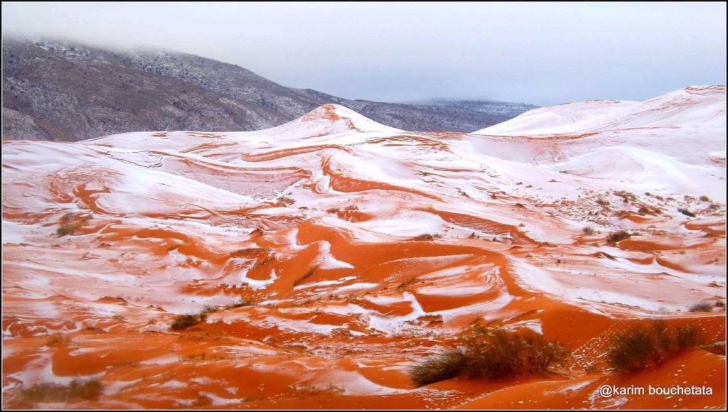 Tuyết rơi trên sa mạc Sahara sau 40 năm