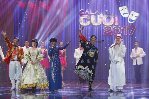 Gala Cười 2017: Quang Thắng, Xuân Bắc lạ lẫm trong hình hài của thành viên ban nhạc Modern Taking