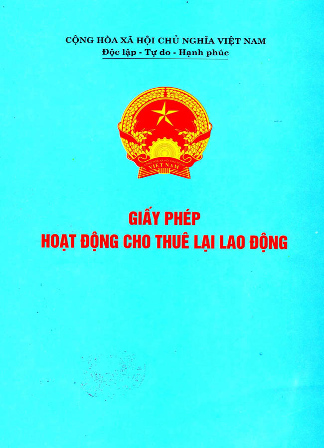 Giấy phép hoạt động cho thuê lại Lao động của Công ty TNHH Xuất nhập khẩu Công nghệ Xanh quốc tế