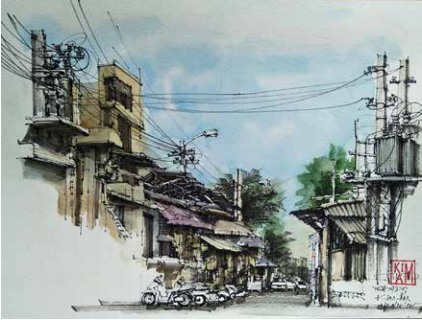 Khám phá một Hà Nội duyên dáng qua các bức ký họa