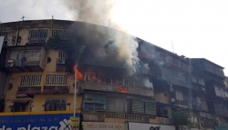 Hà Nội: Cháy lớn tại khu tập thể cũ trên đường Tôn Thất Tùng