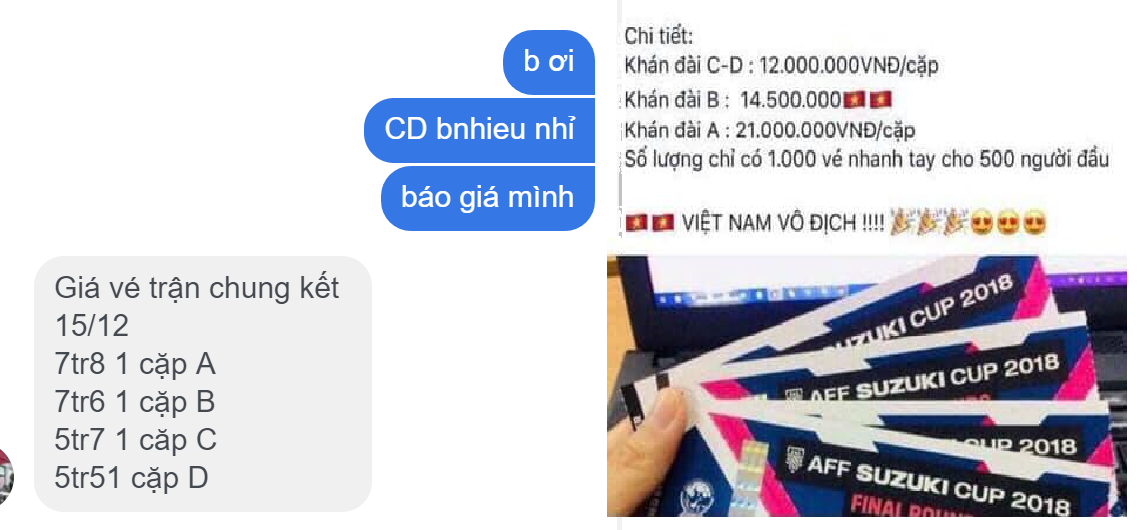 Công khai rao bán vé với giá trên trời