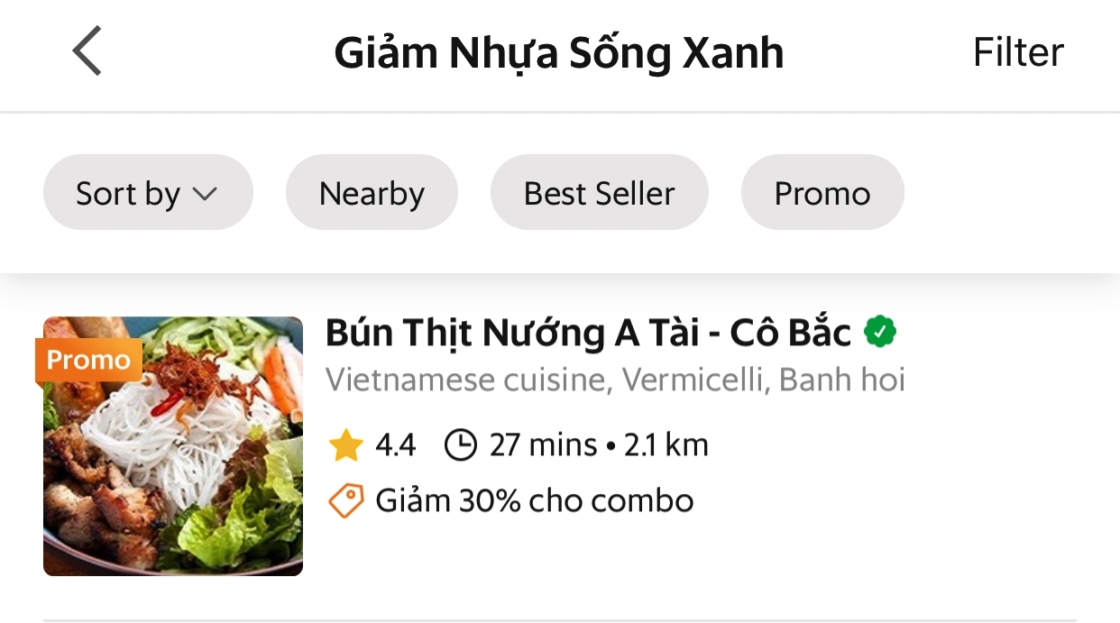 GrabFood chính thức triển khai “Giảm nhựa sống xanh