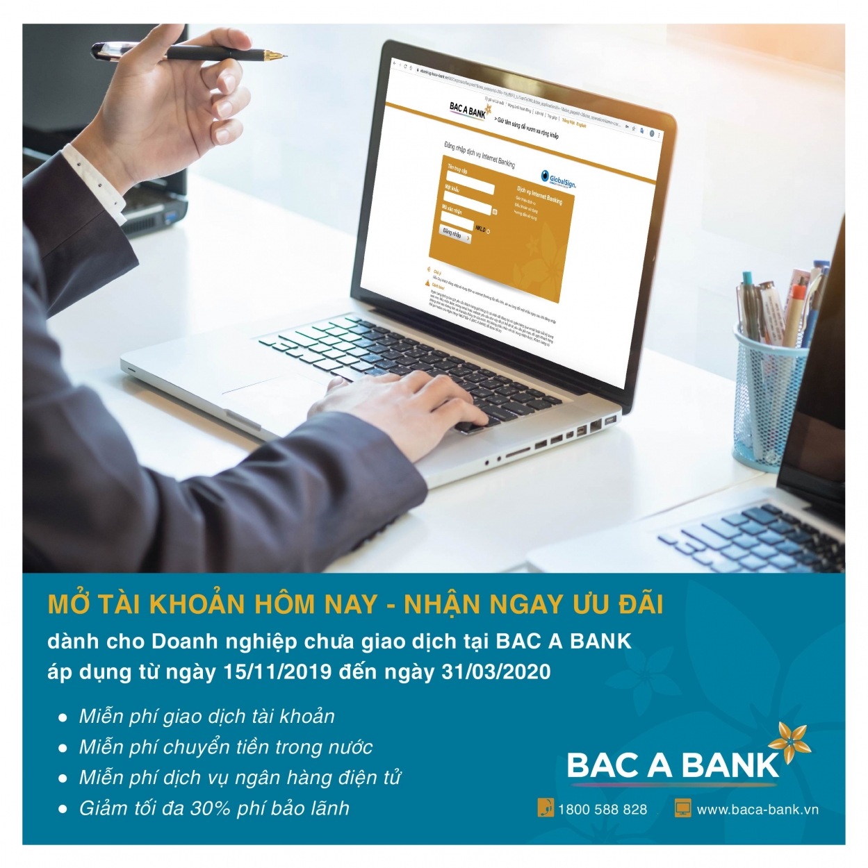 BAC A BANK ưu đãi doanh nghiệp mở tài khoản tại ngân hàng