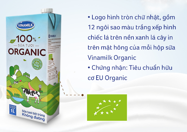 Cách nhận diện logo tiêu chuẩn hữu cơ châu Âu trên hộp sữa tươi organic của Vinamilk