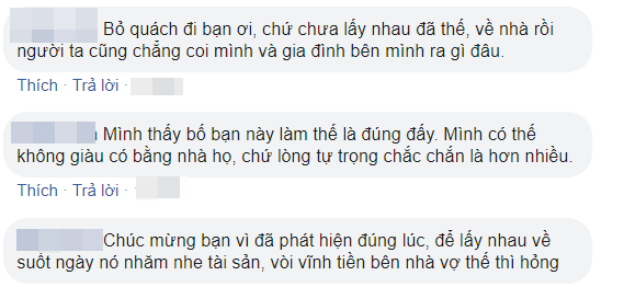 Nhiều ý kiến tán đồng với quyết định của nhà gái