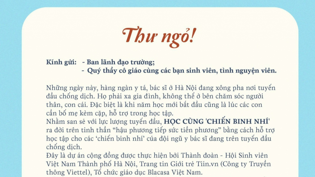 San sẻ cùng tuyến đầu – Học cùng “chiến binh nhí”