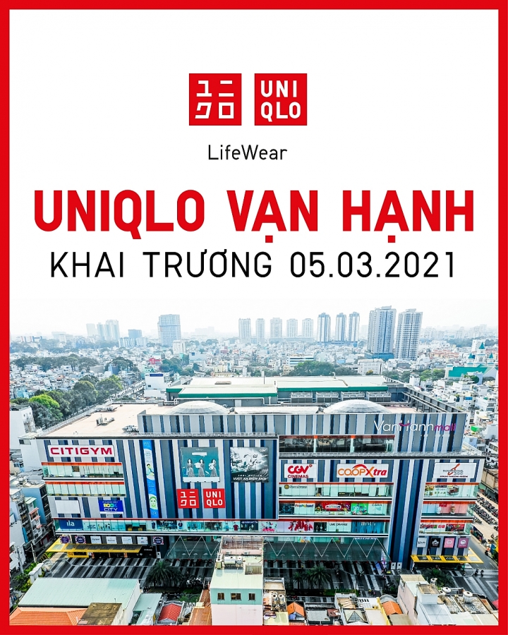 Cửa hàng UNIQLO thứ tư tại TP Hồ Chí Minh sẽ khai trương vào thứ Sáu, ngày 5/3