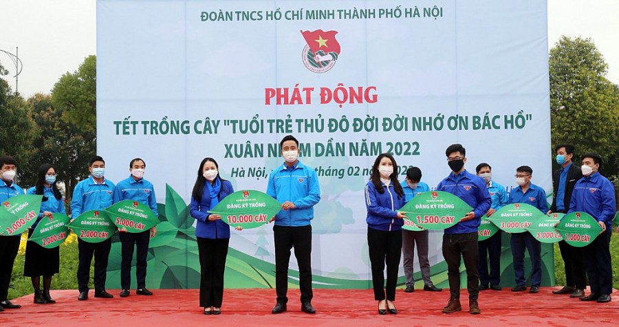 Tuổi trẻ Thủ đô phấn đấu trồng 100.000 cây xanh trên địa bàn thành phố