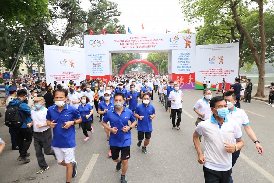 Chùm ảnh: Sôi nổi Lễ phát động ''Hà Nội đếm ngược 31 ngày hướng tới SEA Games 31''