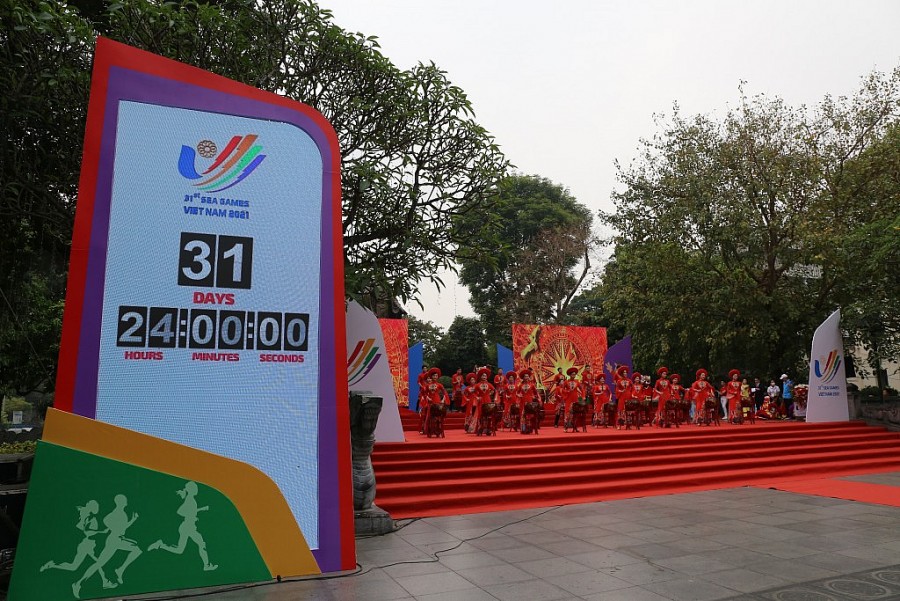 Chùm ảnh: Sôi nổi Lễ phát động ''Hà Nội đếm ngược 31 ngày hướng tới SEA Games 31''