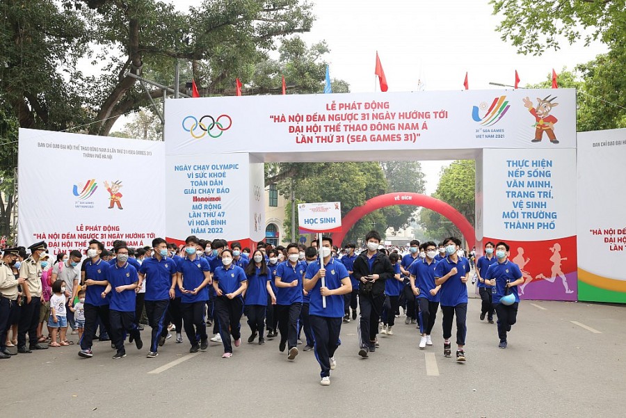 Chùm ảnh: Sôi nổi Lễ phát động ''Hà Nội đếm ngược 31 ngày hướng tới SEA Games 31''