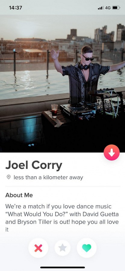 DJ Joel Corry sẽ xuất hiện độc quyền trên Tinder