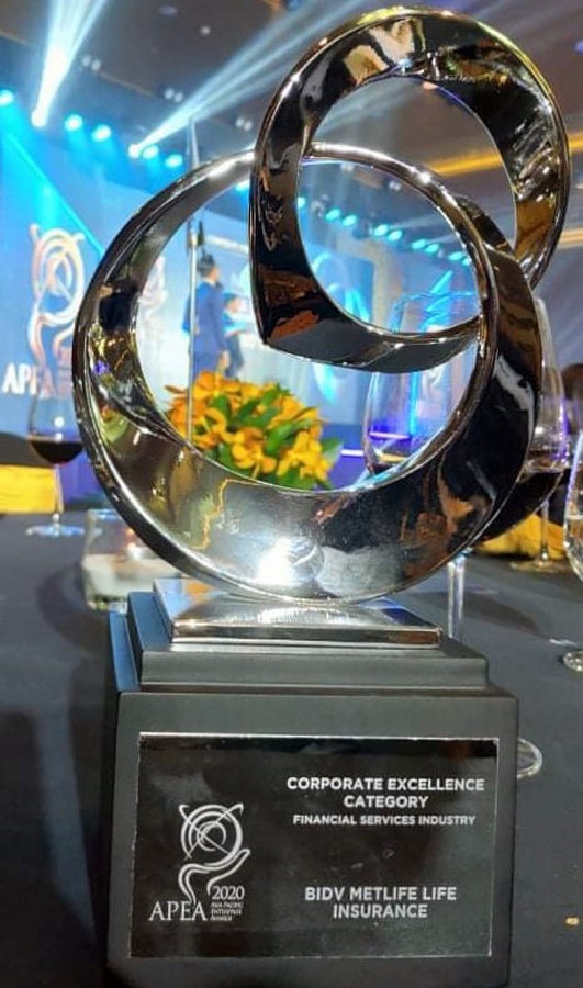 Trophy giải thưởng Doanh nghiệp xuất sắc Châu Á (Corporate Excellence Awards) 2020