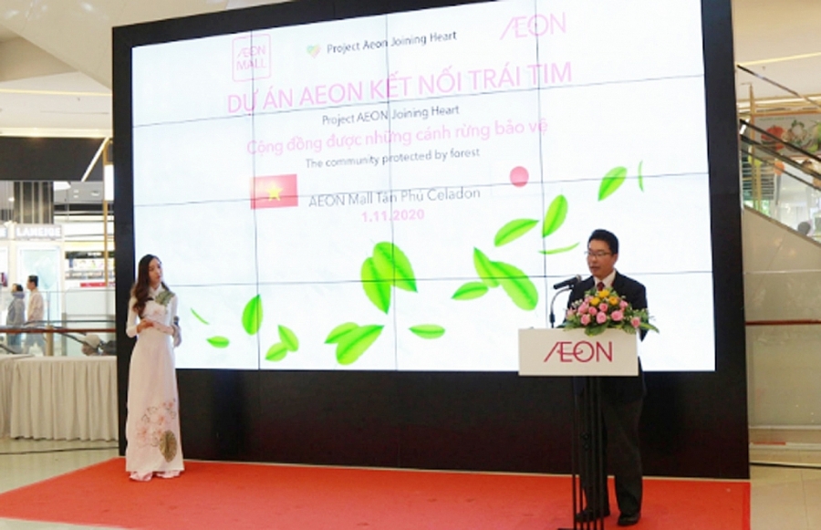 Ông Sasamori Hiroaki – Phó Tổng Giám đốc AEON Việt Nam phát biểu tại sự kiện ngày 01/11