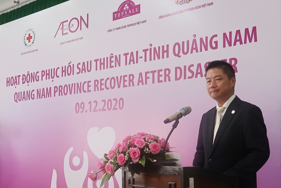 Ông Nishitohge Yasuo, Tổng Giám đốc AEON Việt Nam, phát biểu tại sự kiện