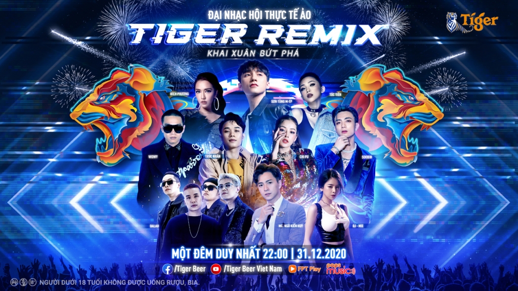 Dàn nghệ sỹ hàng đầu Việt Nam xuất hiện trong Tiger Remix 2021