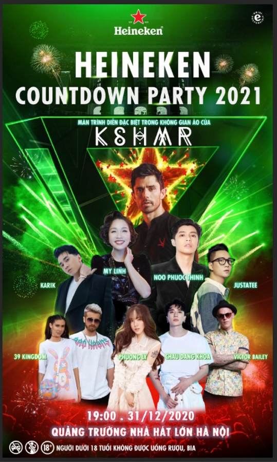 Đại tiệc âm nhạc Heineken Countdown trở lại với hai sự kiện hoành tráng tại Hà Nội và Nha Trang