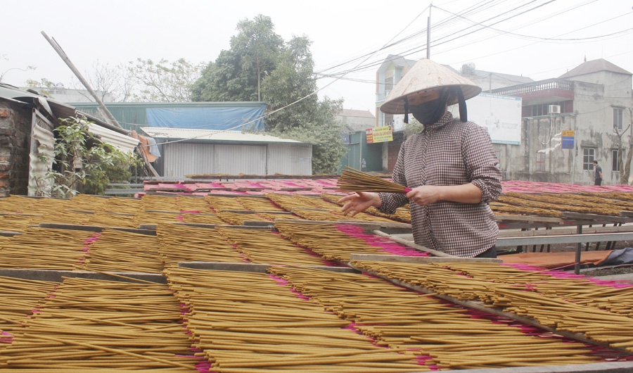 Làng hương trăm năm Quảng Phú Cầu nhuộm màu hồng đón Tết