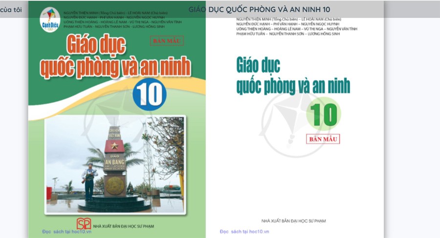 Phê duyệt sách giáo khoa Giáo dục quốc phòng và an ninh lớp 10