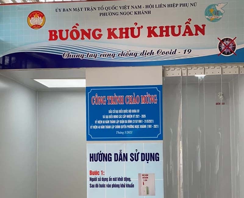 Buồng khử khuẩn sẽ được Hội LHPN phường Ngọc Khánh chính thức đưa vào hoạt động từ ngày 22/5/2021