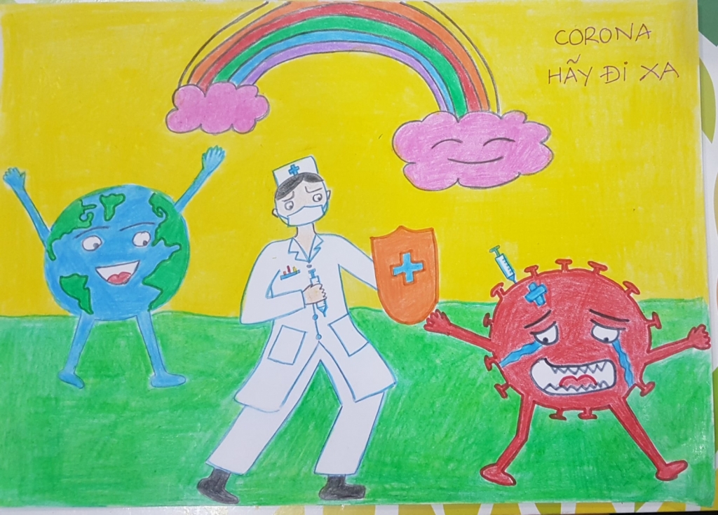 Học sinh Hà Nội viết thư, vẽ tranh gửi tặng y, bác sĩ tuyến đầu chống dịch