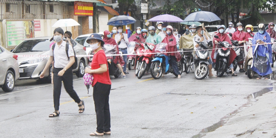 Các điểm thi thực hiện nghiêm quy định phòng, chống dịch Covid-19