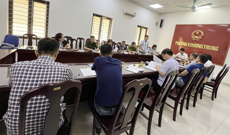 Ban Chỉ đạo 197 phường Khương Trung tăng cường xử lý vi phạm trật tự đô thị