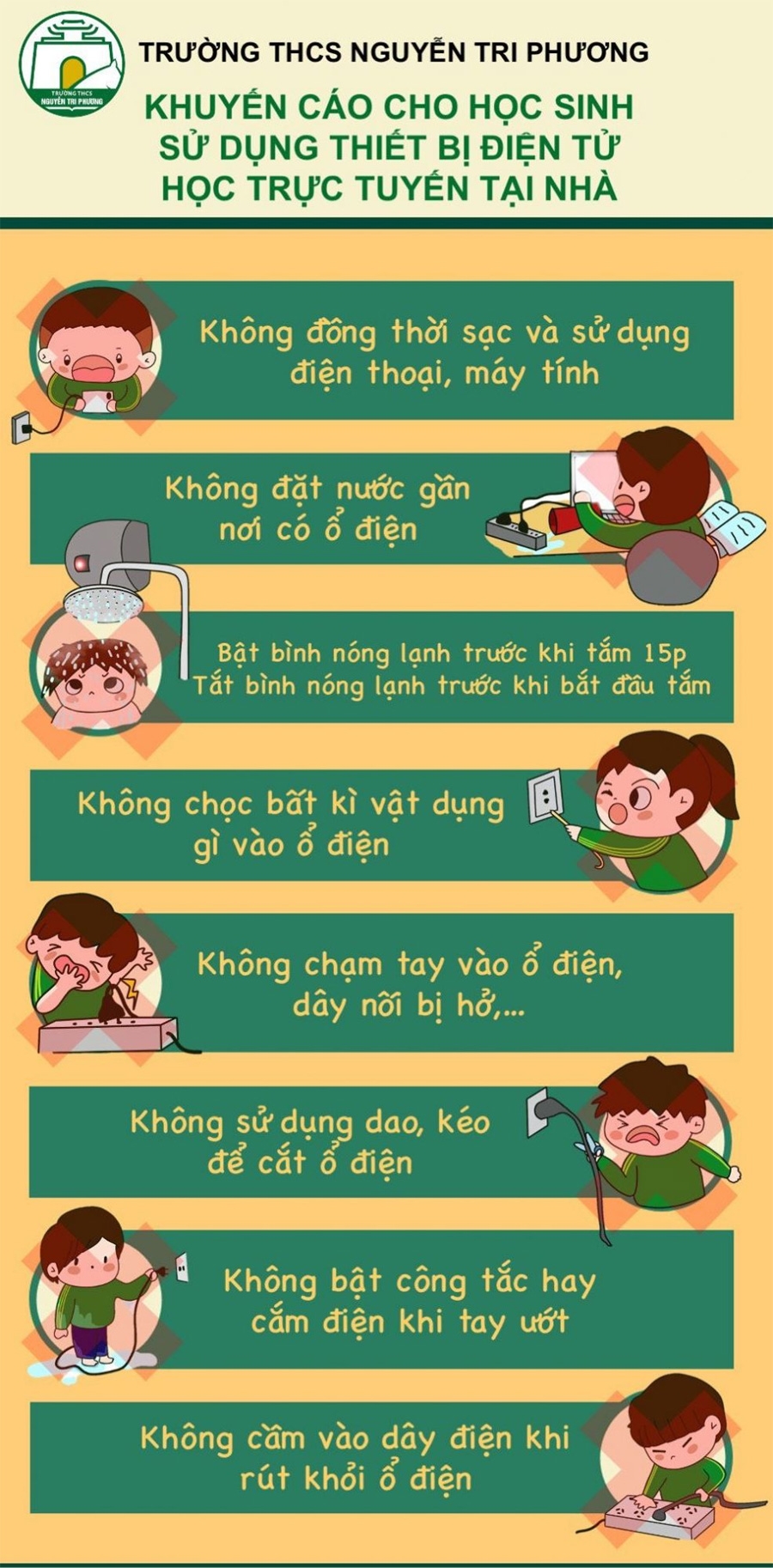 Sau vụ việc học sinh bị điện giật tử vong, trường học cảnh báo, nhắc nhở phụ huynh