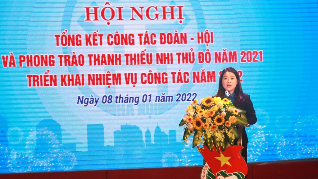 Đồng chí Chu Hồng Minh, Thành ủy viên, Bí thư Thành đoàn Hà Nội phát biểu tại chương trình 