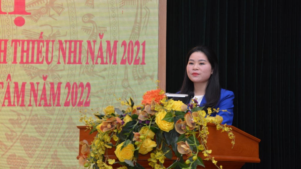 Bí thư Thành đoàn Hà Nội Chu Hồng Minh phát biểu tại hội nghị
