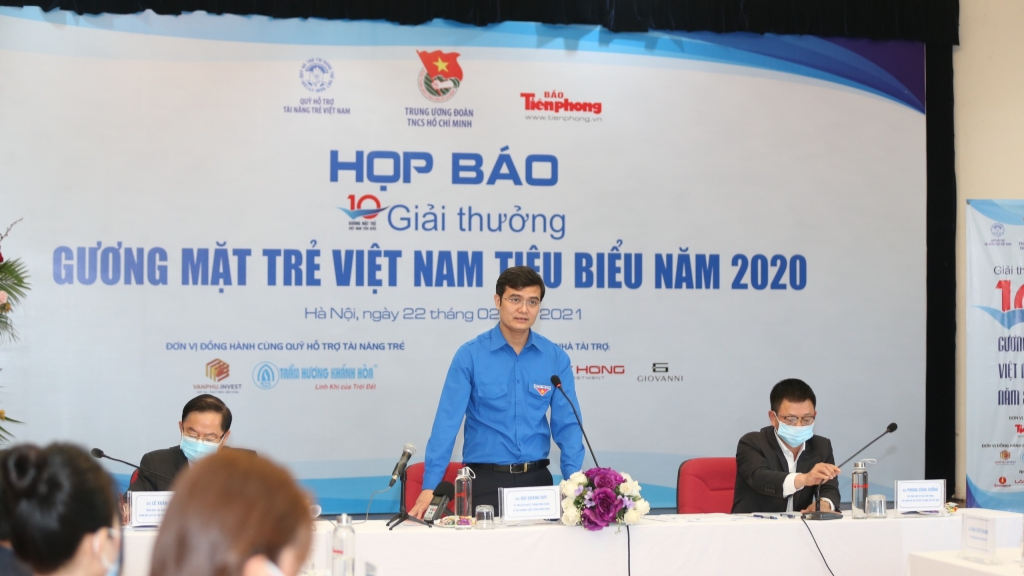 Anh Bùi Quang Huy, Ủy viên dự khuyết Ban chấp hành Trung ương Đảng, Bí thư Thường trực Trung ương Đoàn phát biểu tại họp báo