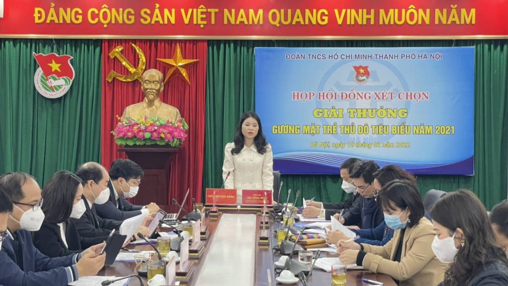 Bí thư Thành đoàn Hà Nội Chu Hồng Minh phát biểu tại hội nghị 