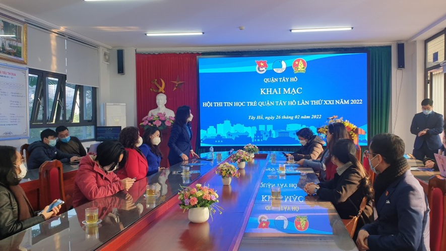 Lễ khai mạc Hội thi Tin học trẻ quận Tây Hồ năm 2022