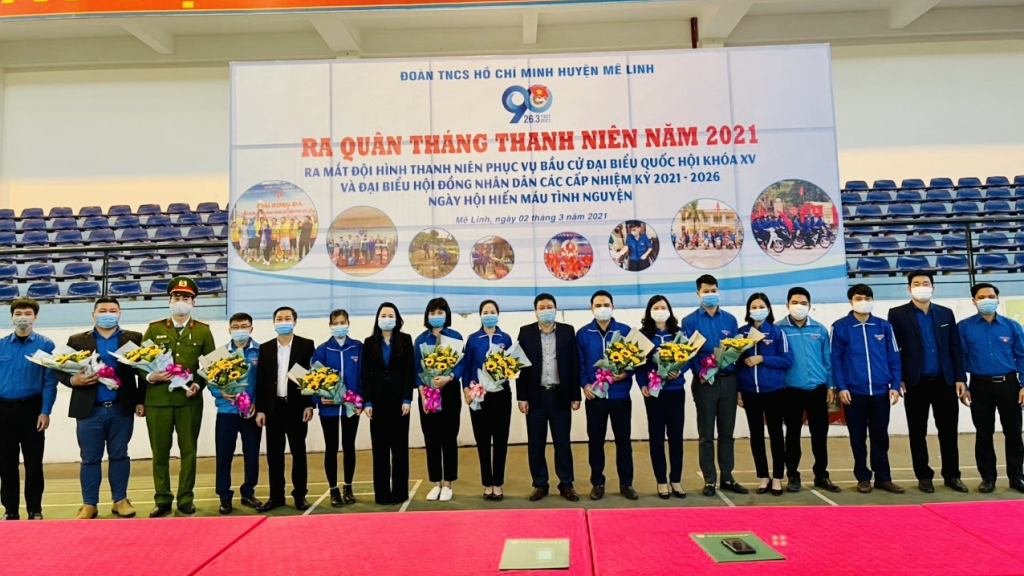 Lễ ra quân Tháng Thanh niên 2021 của tuổi trẻ huyện Mê Linh 