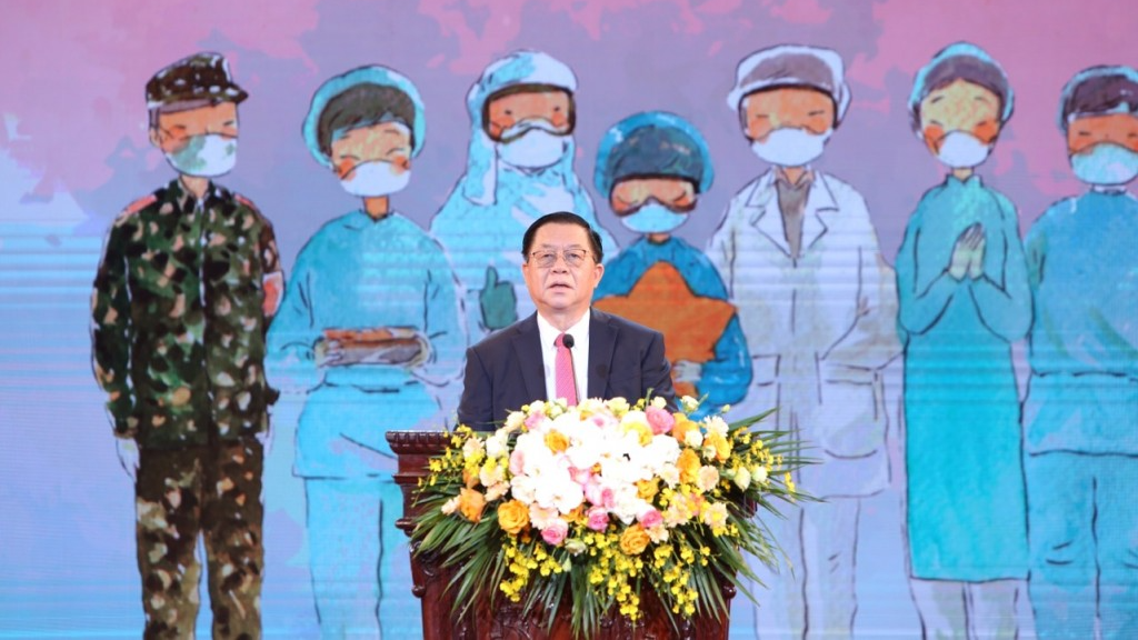Bí thư Trung ương Đảng, Trưởng ban Tuyên giáo Trung ương Nguyễn Trọng Nghĩa phát biểu tại chương trình 