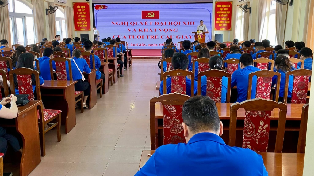 Đoàn viên, thanh niên quận Cầu Giấy được học tập, quán triệt Nghị quyết Đại hội XIII của Đảng 