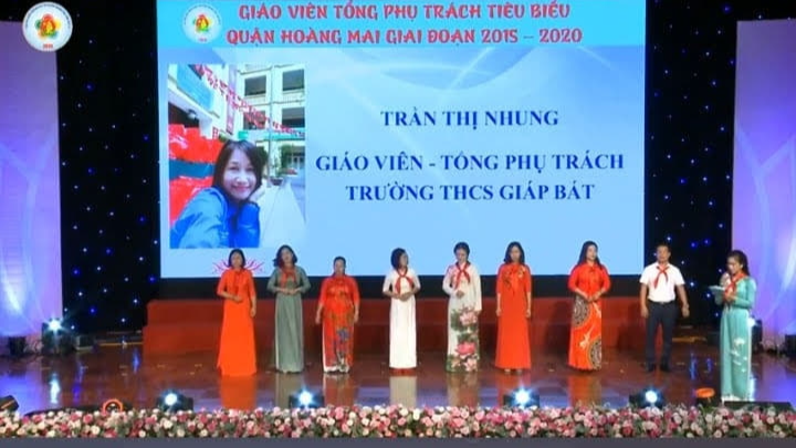 Chị Trần Thị Nhung là một trong những giáo viên, Tổng phụ trách Đội tiêu biểu của quận Hoàng Mai 