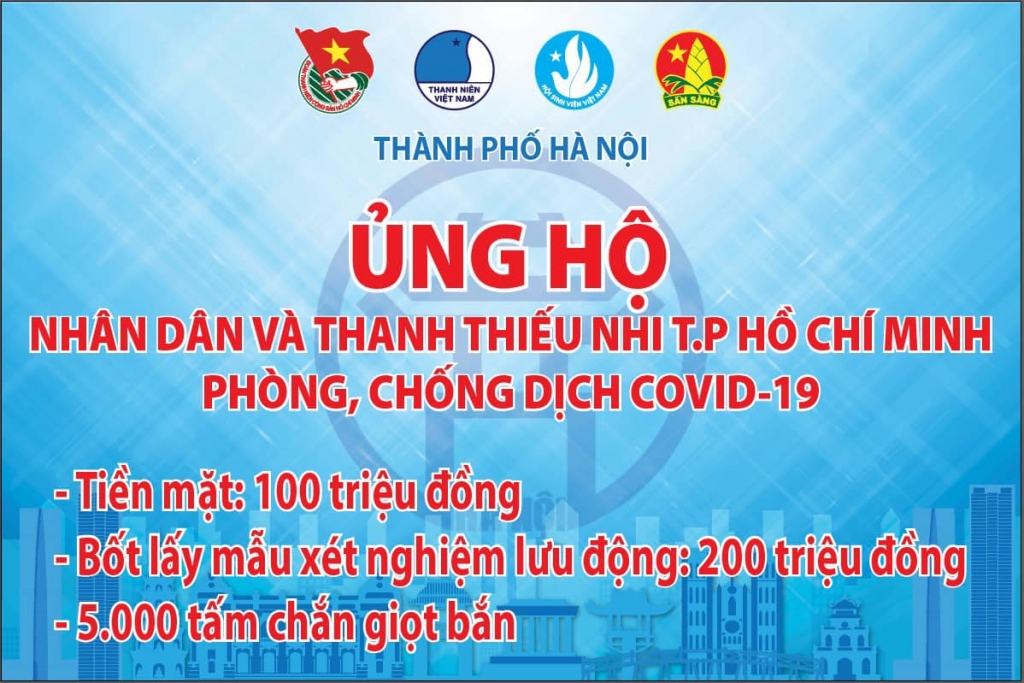 Các vật phẩm tuổi trẻ Thủ đô gửi tặng người dân Thành phố Hồ Chí Minh 