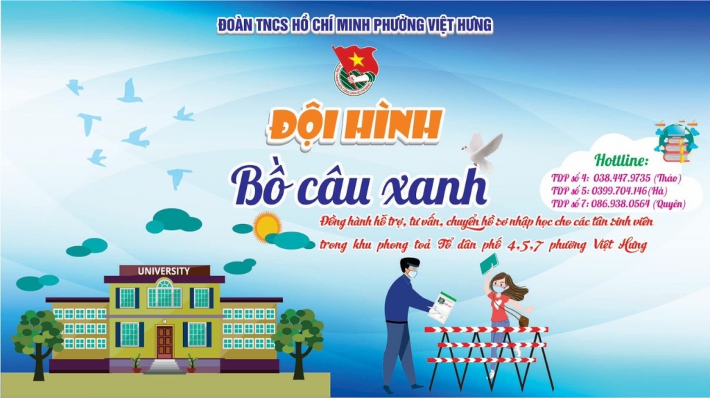 “Bồ câu xanh” chuyển hồ sơ nhập học cho tân sinh viên