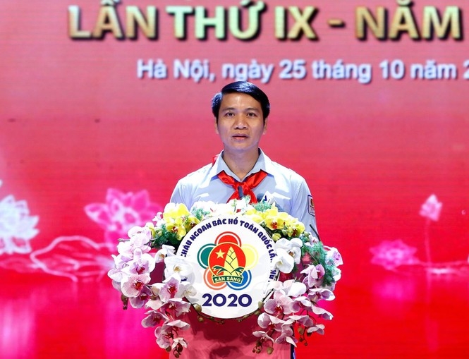Anh Nguyễn Ngọc Lương, Bí thư Trung ương Đoàn, Chủ tịch Hội đồng Đội Trung ương phát biểu tại chương trình 